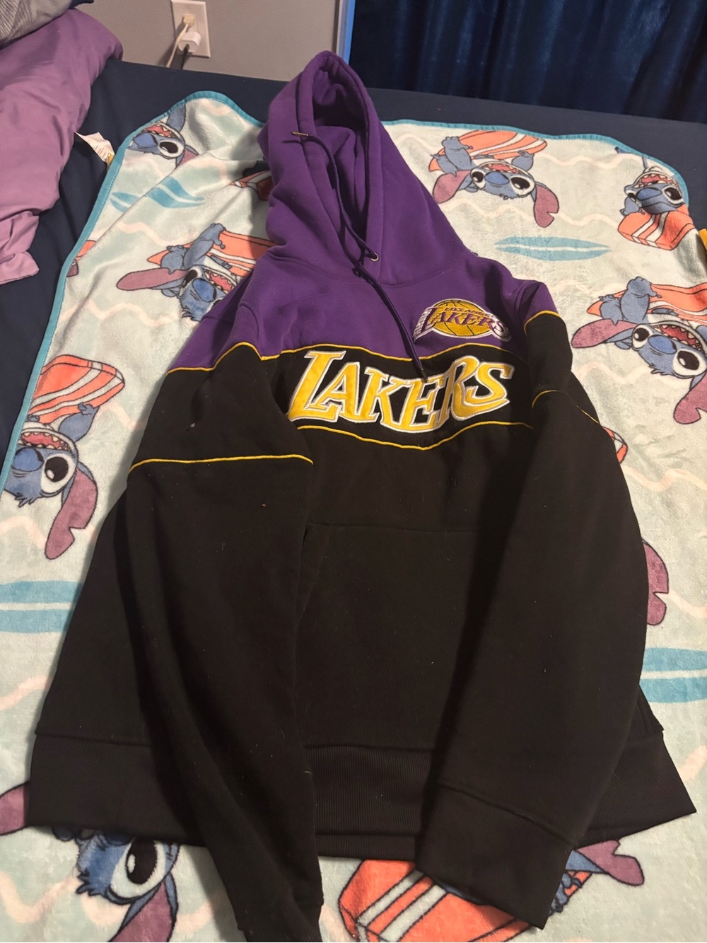 NBA Los Angeles Lakers Black and Purple Pullover Hoodie